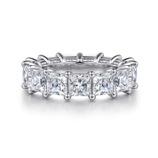 14K White Gold Princess Cut Shared Prong Diamond Eternity Band — Gabriel & Co. AN16283-6W44JJ