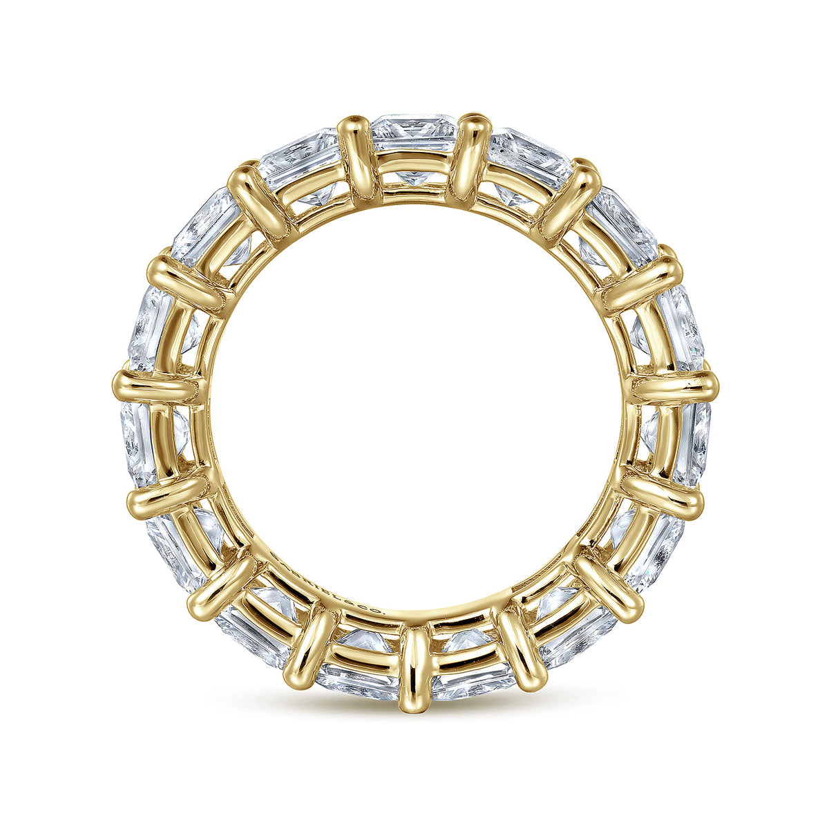 14K Yellow Gold Princess Cut Shared Prong Diamond Eternity Band — Gabriel & Co. AN16283-6Y44JJ