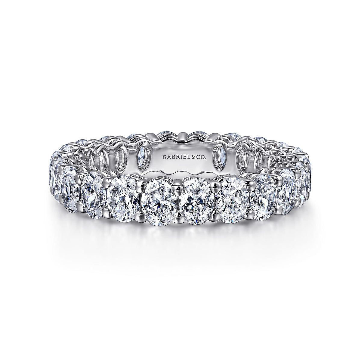 14K White Gold Oval Diamond Eternity Band — Gabriel & Co. AN16316-6W44JJ