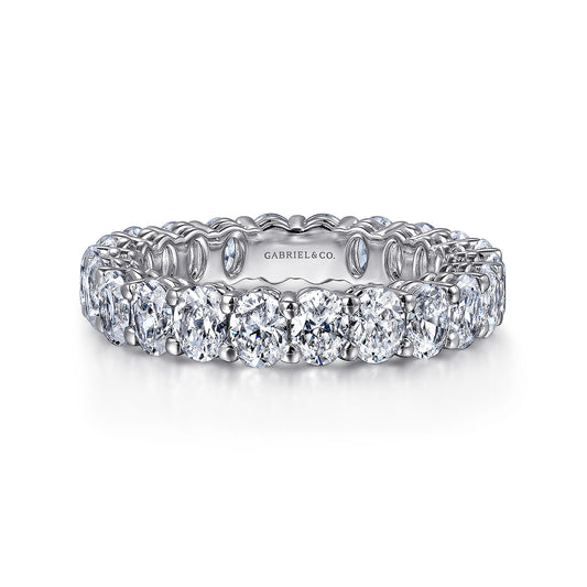 14K White Gold Oval Diamond Eternity Band — Gabriel & Co. AN16316-6W44JJ