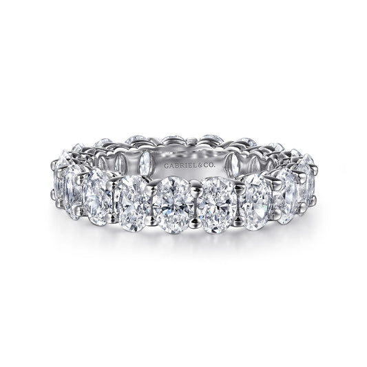 14K White Gold Oval Diamond Eternity Band — Gabriel & Co. AN16317-6W44JJ