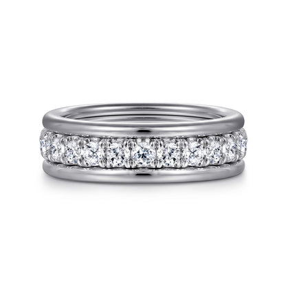 Wide 14K White Gold Diamond Anniversary Band — Gabriel & Co. AN16344W44JJ