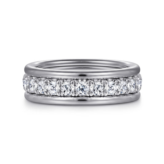Wide 14K White Gold Diamond Anniversary Band — Gabriel & Co. AN16344W44JJ