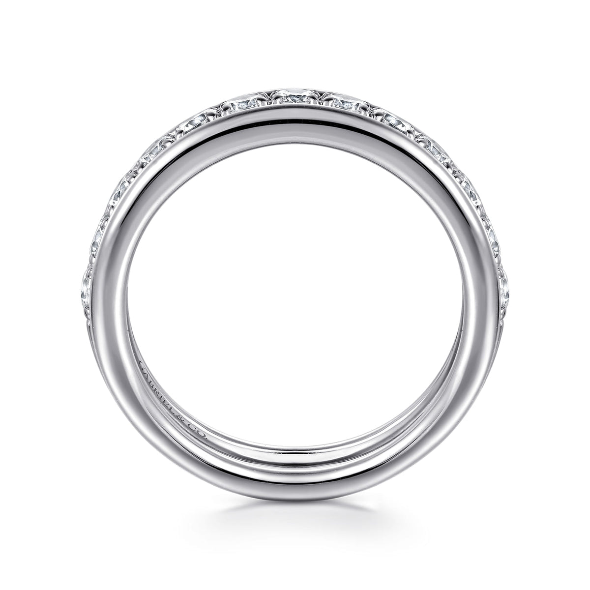 Wide 14K White Gold Diamond Anniversary Band — Gabriel & Co. AN16344W44JJ