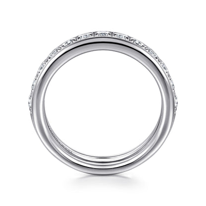 Wide 14K White Gold Diamond Anniversary Band — Gabriel & Co. AN16344W44JJ