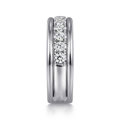 Wide 14K White Gold Diamond Anniversary Band — Gabriel & Co. AN16344W44JJ