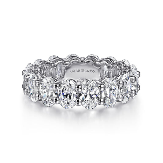14K White Gold Oval Diamond Eternity Band — Gabriel & Co. AN16380-6W44JJ