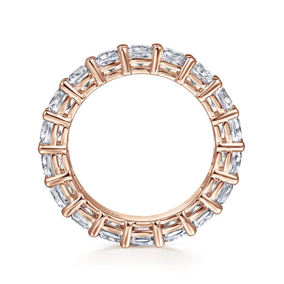 14K Rose Gold Cushion Cut Shared Prong Diamond Eternity Band — Gabriel & Co. AN16384-6K44JJ
