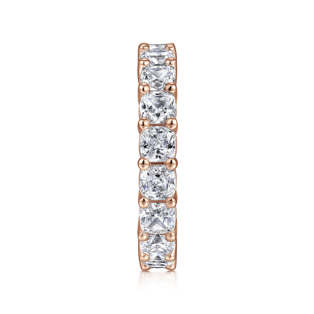14K Rose Gold Cushion Cut Shared Prong Diamond Eternity Band — Gabriel & Co. AN16384-6K44JJ