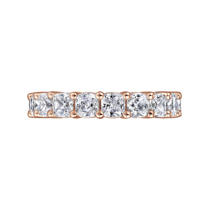 14K Rose Gold Cushion Cut Shared Prong Diamond Eternity Band — Gabriel & Co. AN16384-6K44JJ