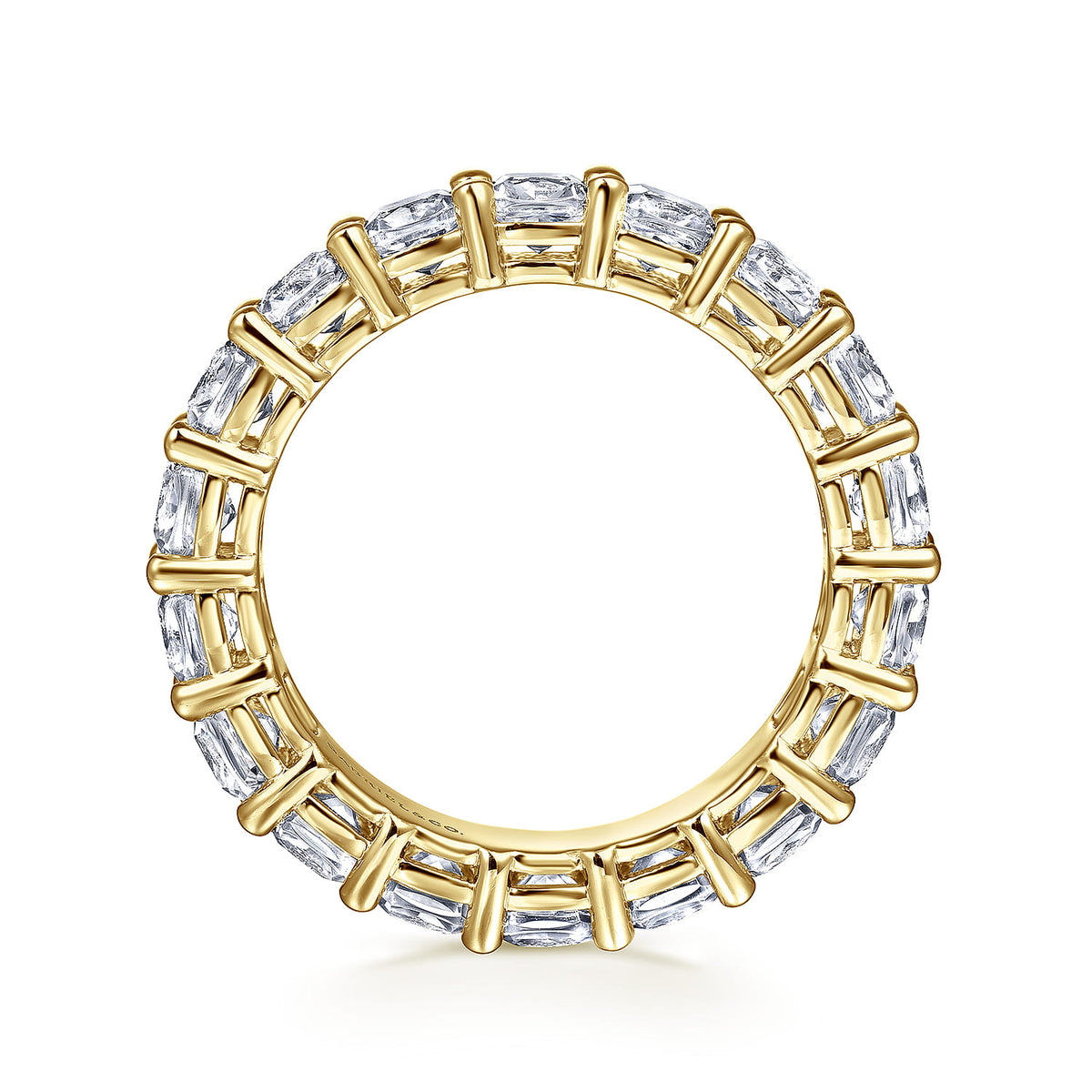14K Yellow Gold Cushion Cut Shared Prong Diamond Eternity Band — Gabriel & Co. AN16384-6Y44JJ