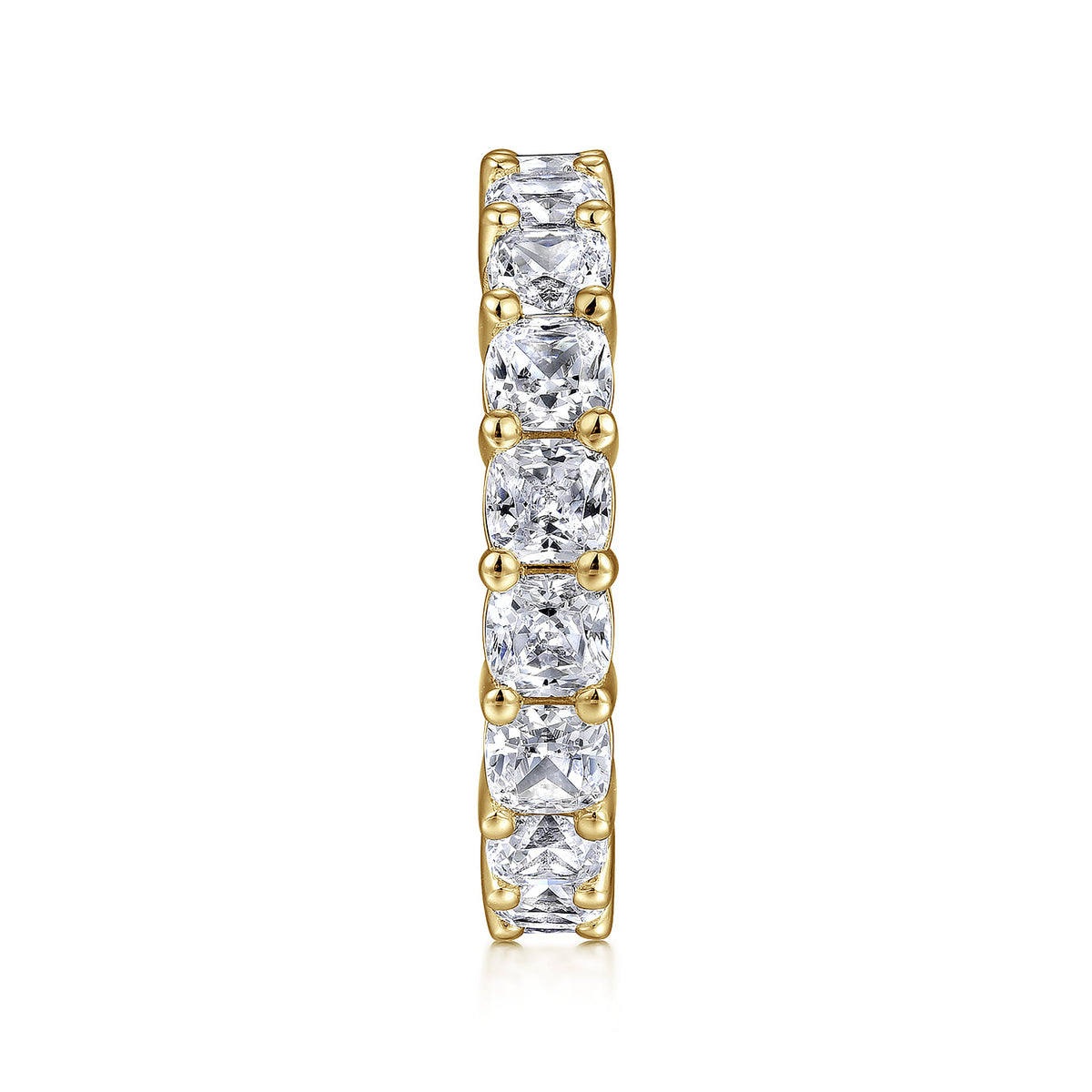 14K Yellow Gold Cushion Cut Shared Prong Diamond Eternity Band — Gabriel & Co. AN16384-6Y44JJ