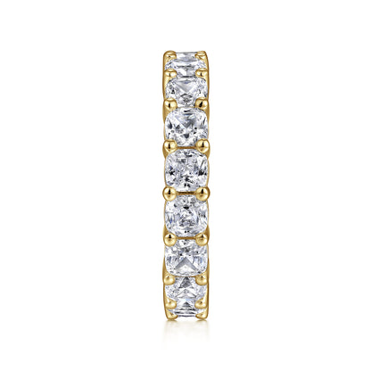 14K Yellow Gold Cushion Cut Shared Prong Diamond Eternity Band — Gabriel & Co. AN16384-6Y44JJ