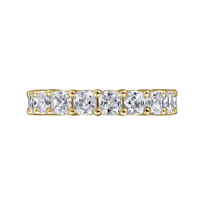 14K Yellow Gold Cushion Cut Shared Prong Diamond Eternity Band — Gabriel & Co. AN16384-6Y44JJ