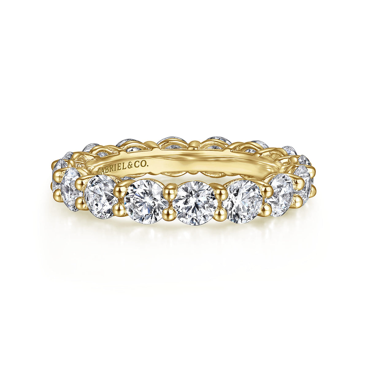 14K Yellow Gold Shared Prong Diamond Eternity Band — Gabriel & Co. AN16388-6Y44JJ