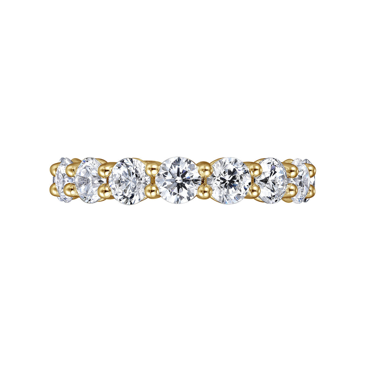 14K Yellow Gold Shared Prong Diamond Eternity Band — Gabriel & Co. AN16388-6Y44JJ