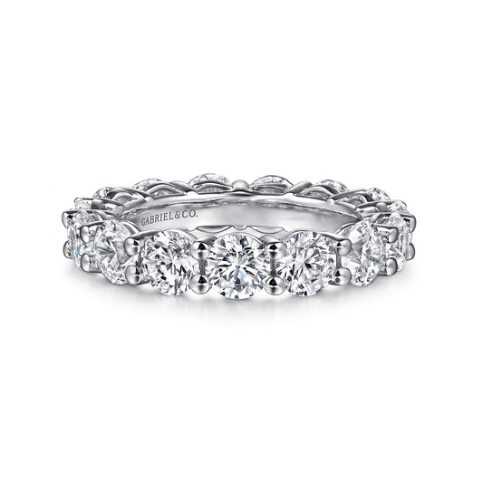 14K White Gold Shared Prong Diamond Eternity Band — Gabriel & Co. AN16389-6W44JJ