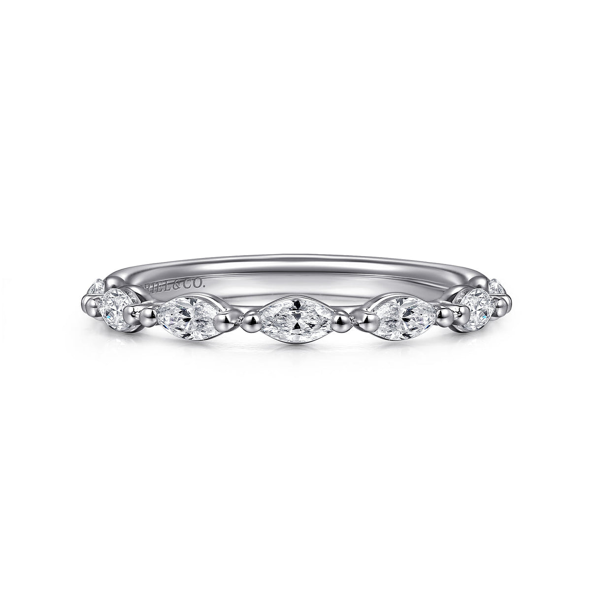 14K White Gold Marquise Diamond Anniversary Band — Gabriel & Co. AN16425W43JJ