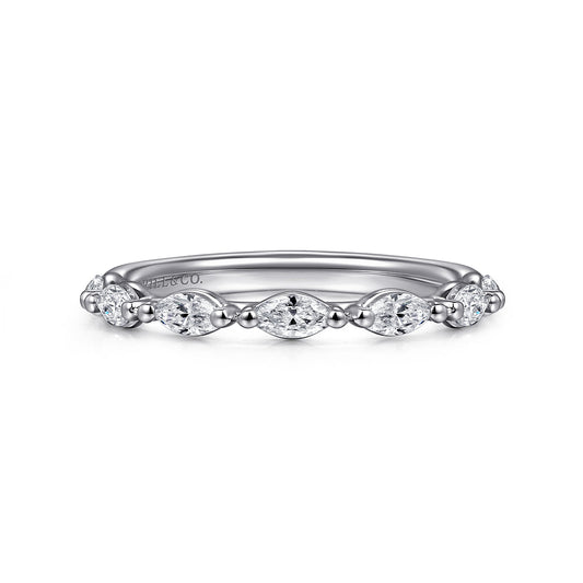 14K White Gold Marquise Diamond Anniversary Band — Gabriel & Co. AN16425W43JJ