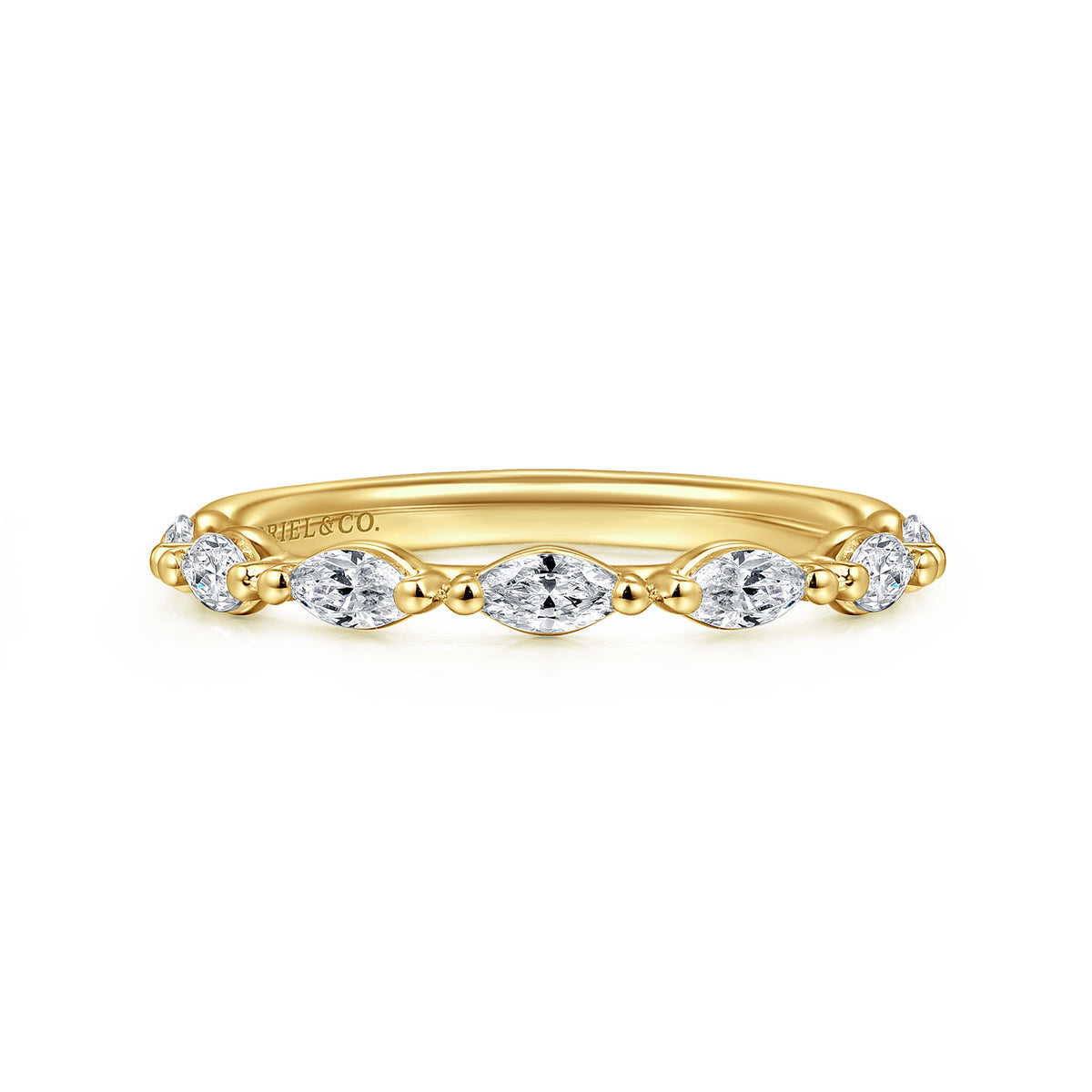 14K Yellow Gold Marquise Diamond Anniversary Band — Gabriel & Co. AN16425Y43JJ