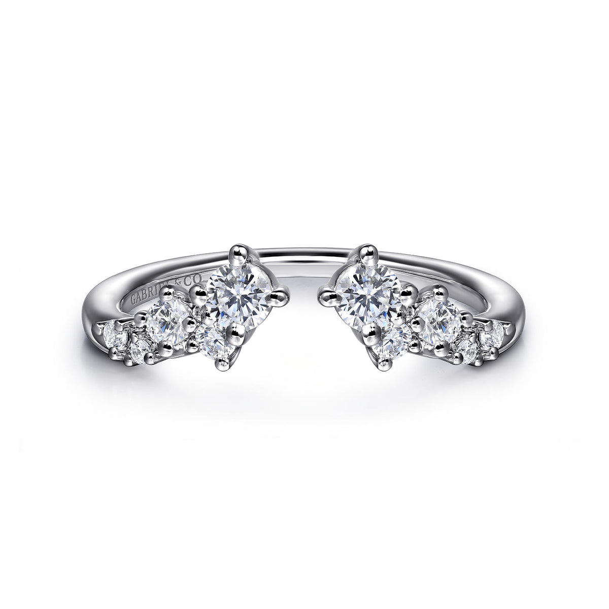 14K White Gold Open Diamond Anniversary Ring — Gabriel & Co. AN16440W44JJ