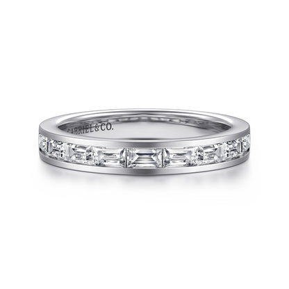 14K White Gold Channel Set Baguette Diamond Anniversary Band — Gabriel & Co. AN16448W43JJ