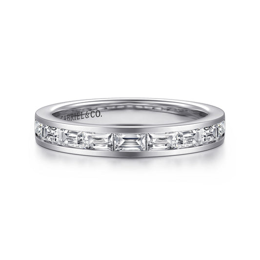 14K White Gold Channel Set Baguette Diamond Anniversary Band — Gabriel & Co. AN16448W43JJ
