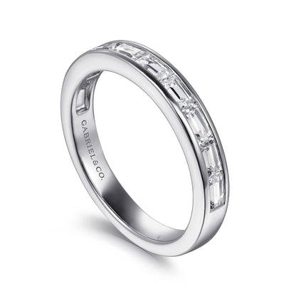 14K White Gold Channel Set Baguette Diamond Anniversary Band — Gabriel & Co. AN16448W43JJ