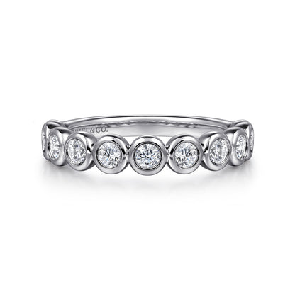 14K White Gold Bezel Set Diamond Anniversary Band — Gabriel & Co. AN16455W44JJ