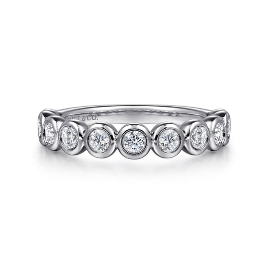 14K White Gold Bezel Set Diamond Anniversary Band — Gabriel & Co. AN16455W44JJ