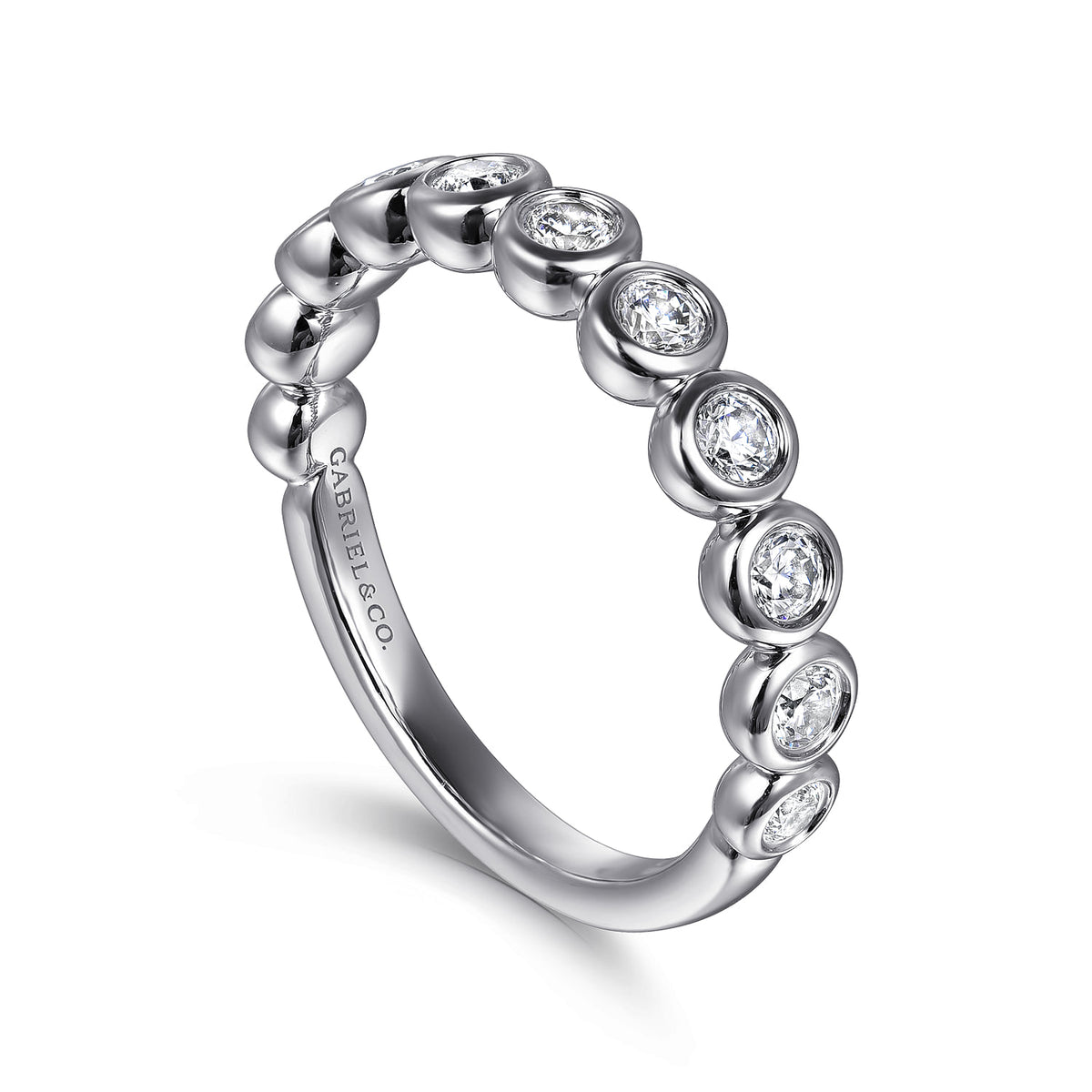 14K White Gold Bezel Set Diamond Anniversary Band — Gabriel & Co. AN16455W44JJ