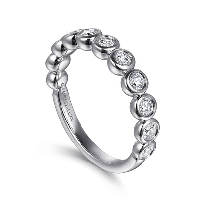 14K White Gold Bezel Set Diamond Anniversary Band — Gabriel & Co. AN16455W44JJ