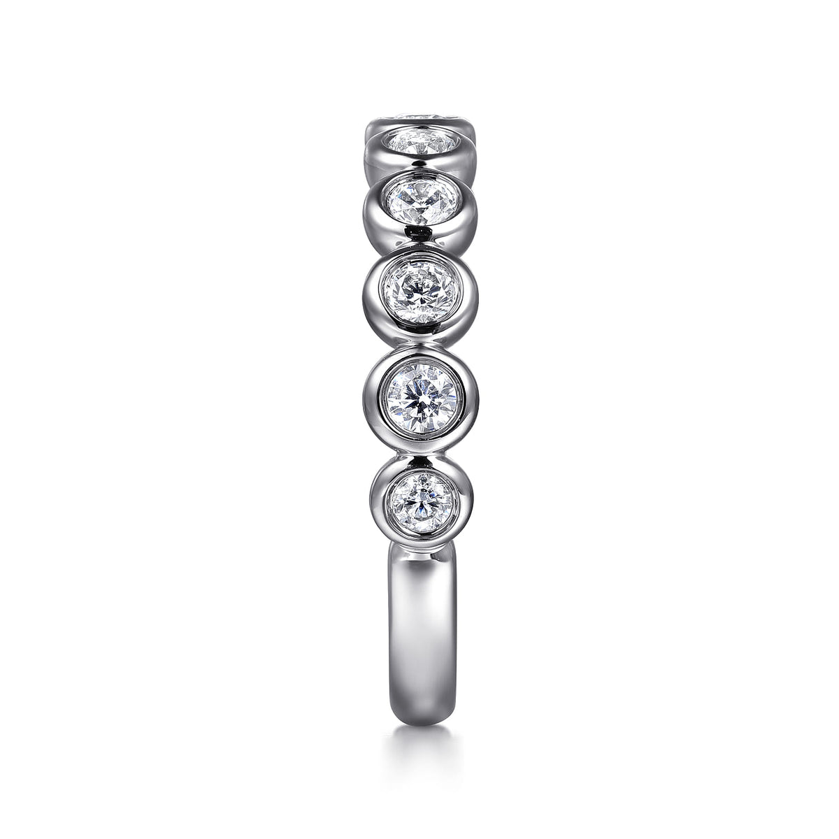 14K White Gold Bezel Set Diamond Anniversary Band — Gabriel & Co. AN16455W44JJ