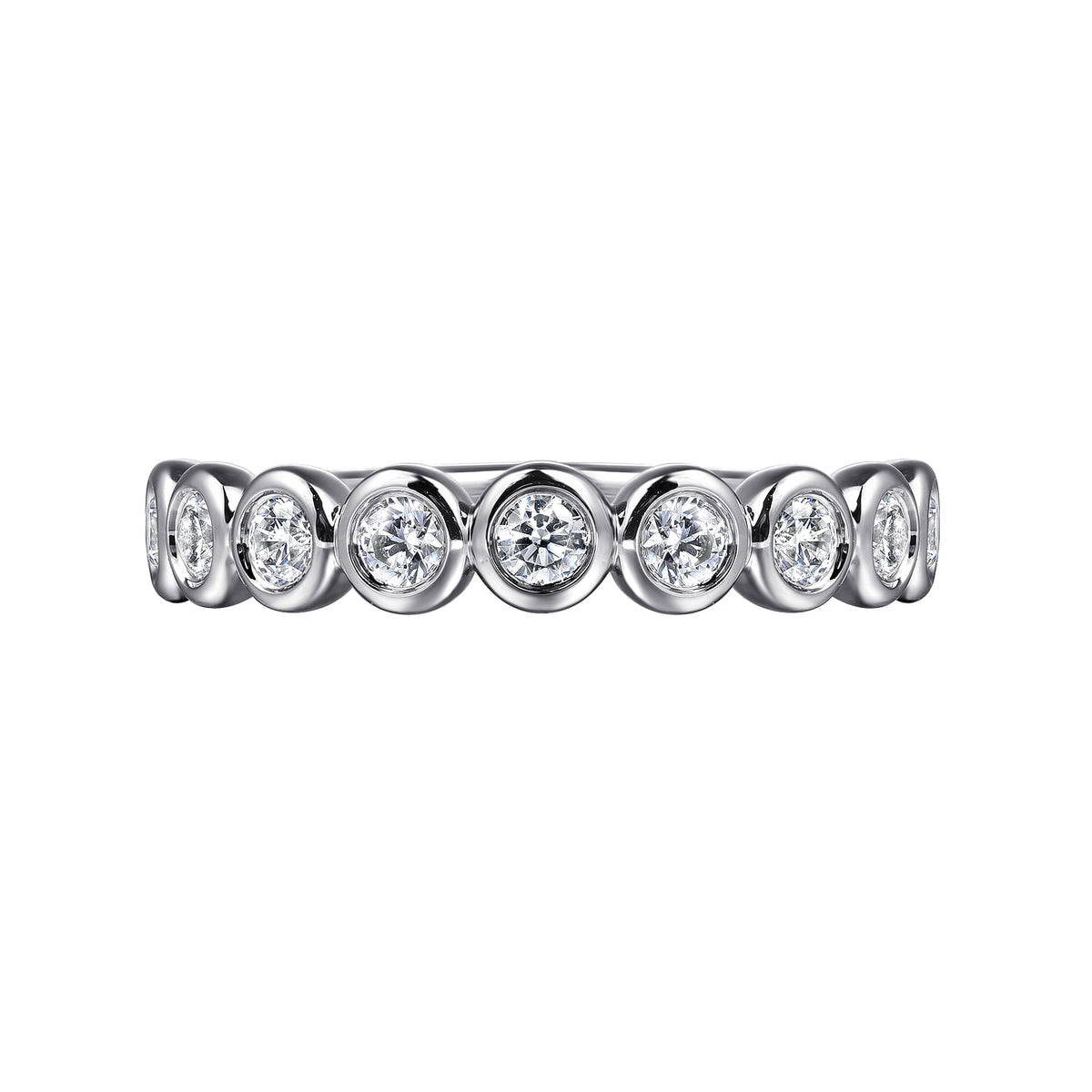 14K White Gold Bezel Set Diamond Anniversary Band — Gabriel & Co. AN16455W44JJ
