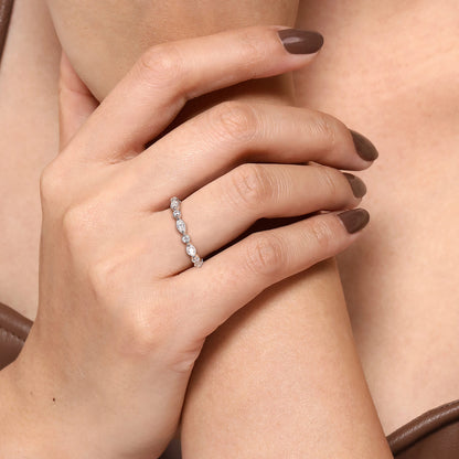 14K White Gold Marquise and Round Vintage Inspire Diamond Anniversary Band — Gabriel & Co. AN16459W44JJ
