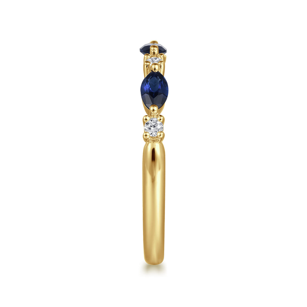 14K Yellow Gold Marquise Sapphire and Diamond Anniversary Band — Gabriel & Co. AN16474Y44SA
