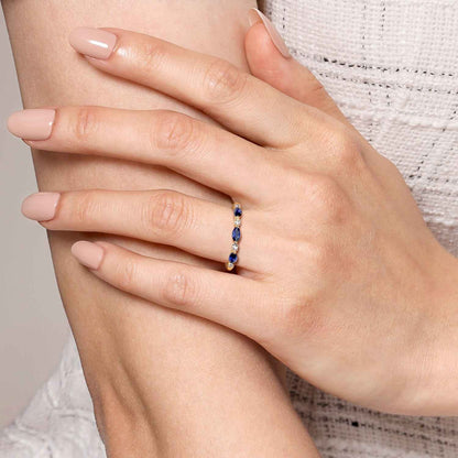 14K Yellow Gold Marquise Sapphire and Diamond Anniversary Band — Gabriel & Co. AN16474Y44SA