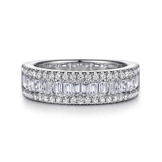 14K White Gold U setting and Channel Baguette Diamond Anniversary Band — Gabriel & Co. AN16644W44JJ