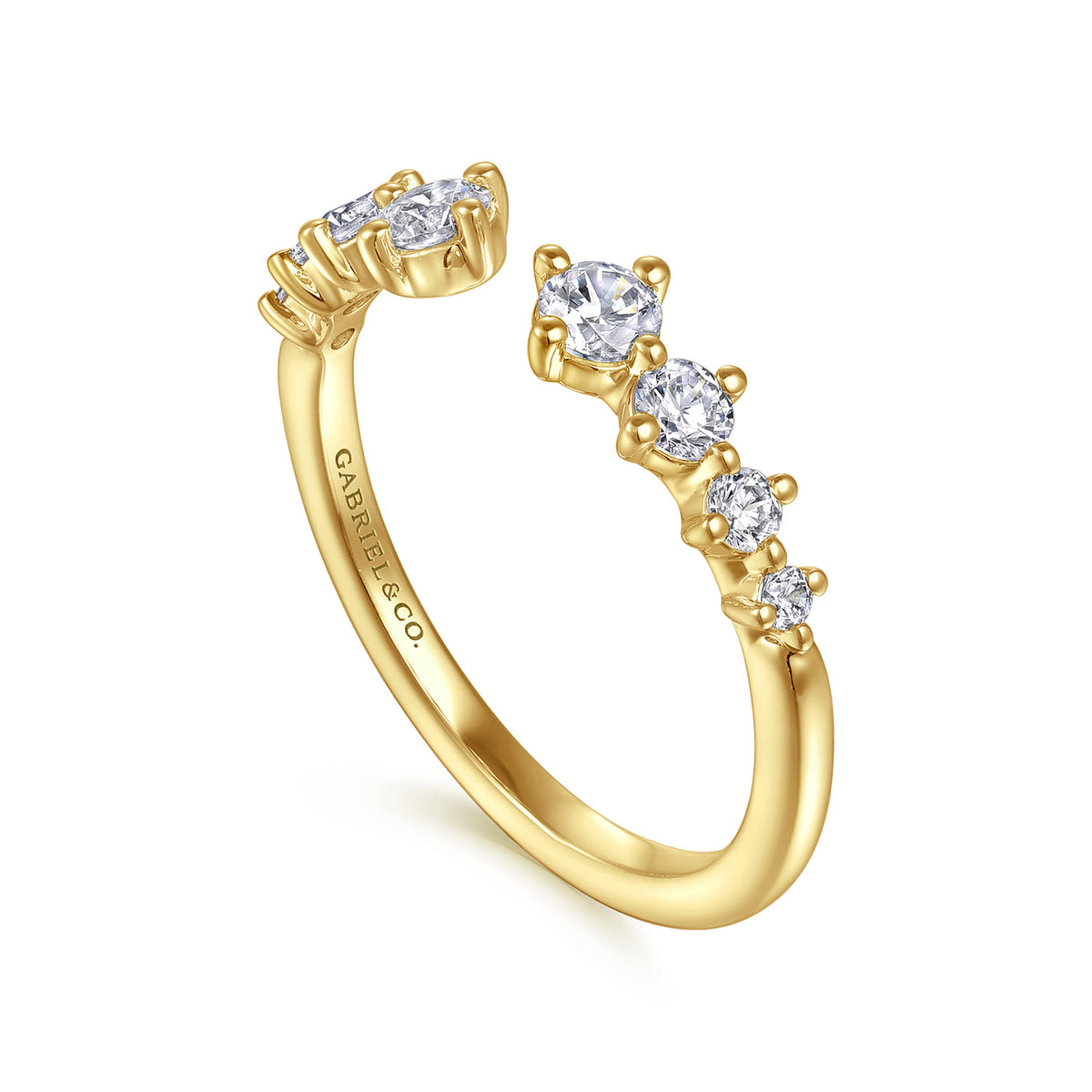 14K Yellow Gold Open Diamond Anniversary Band — Gabriel & Co. AN16649Y44JJ