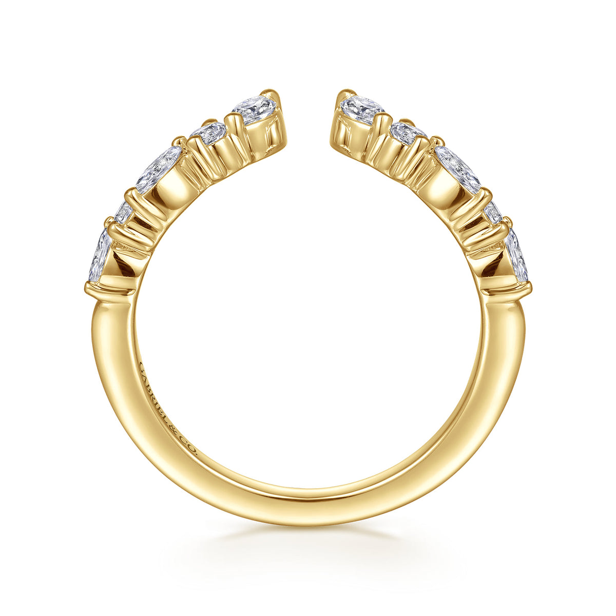 14K Yellow Gold Prong Marquise and Round Open Diamond Anniversary Band — Gabriel & Co. AN16650Y44JJ