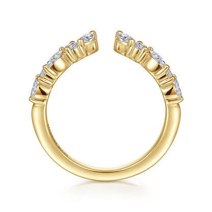 14K Yellow Gold Prong Marquise and Round Open Diamond Anniversary Band — Gabriel & Co. AN16650Y44JJ