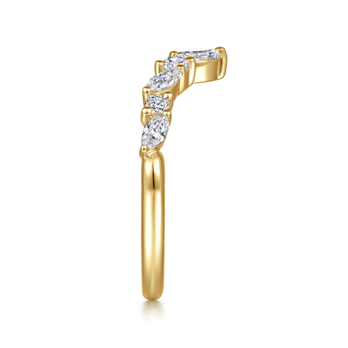 14K Yellow Gold Prong Marquise and Round Open Diamond Anniversary Band — Gabriel & Co. AN16650Y44JJ