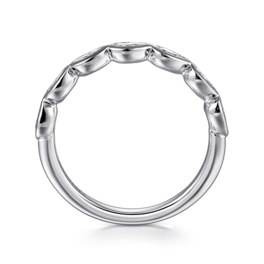 14K White Gold Bezel Pear Shape 7 Stone Diamond Anniversary Band — Gabriel & Co. AN16651W44JJ