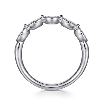 14K White Gold Bezel Oval 5 Stone Diamond Anniversary Band — Gabriel & Co. AN16653W44JJ