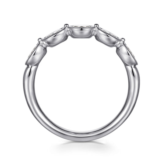 14K White Gold Bezel Oval 5 Stone Diamond Anniversary Band — Gabriel & Co. AN16653W44JJ