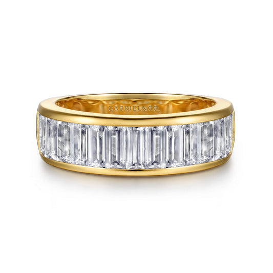 14K Yellow Gold Channel Baguette Diamond Anniversary Band — Gabriel & Co. AN16660Y43JJ