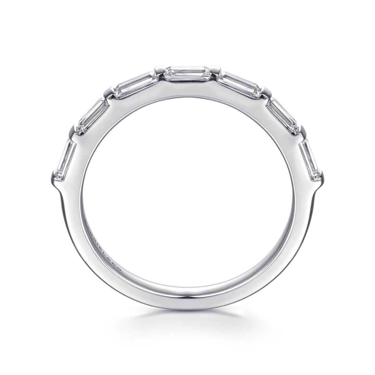 14K White Gold Bar Set Baguette 7 Stone Diamond Anniversary Band — Gabriel & Co. AN16661W43JJ