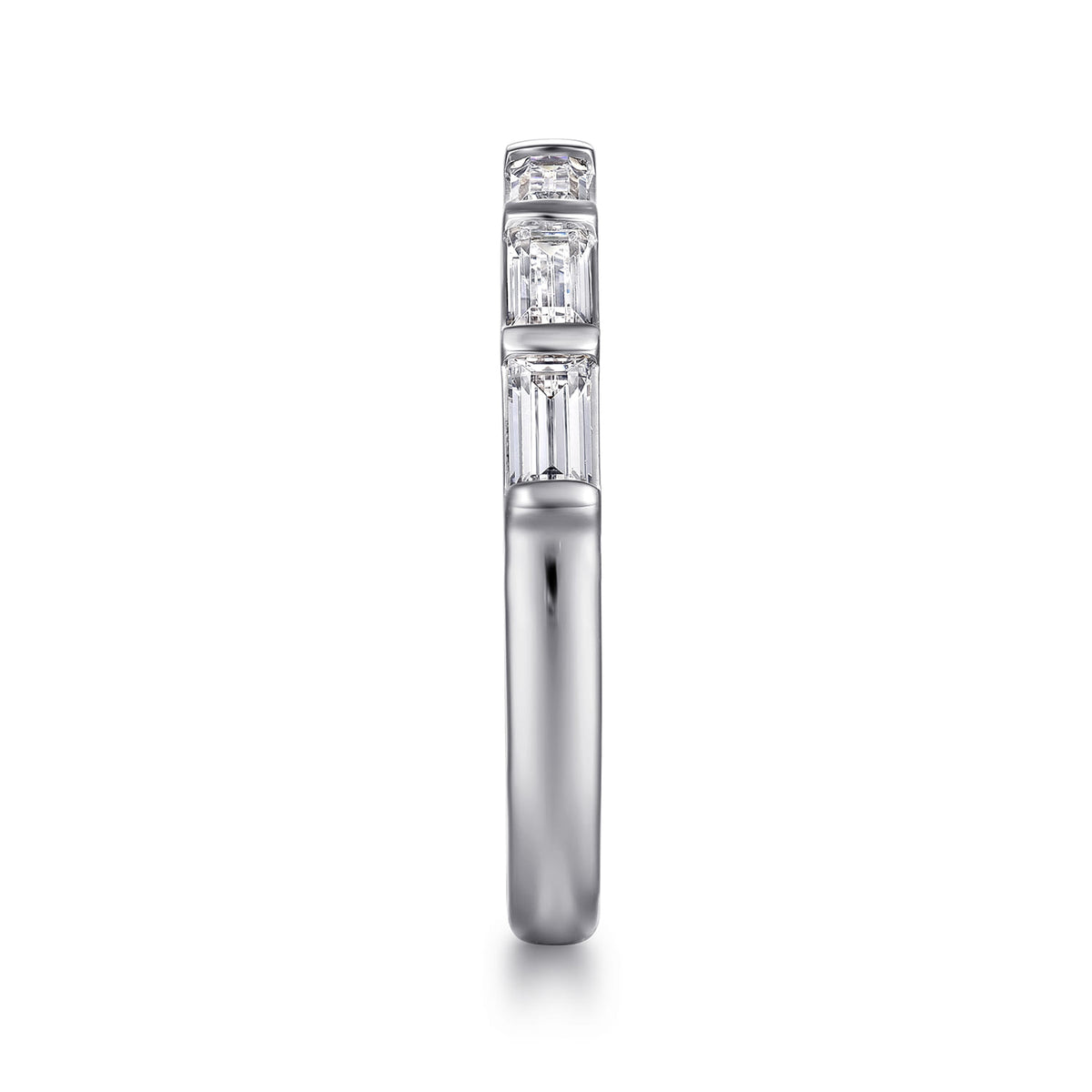 14K White Gold Bar Set Baguette 7 Stone Diamond Anniversary Band — Gabriel & Co. AN16661W43JJ