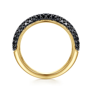 14K Yellow Gold Pave Black Diamond Anniversary Band - 0.80 ct — Gabriel & Co. AN16663Y4JBD