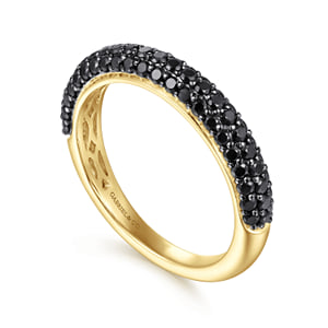 14K Yellow Gold Pave Black Diamond Anniversary Band - 0.80 ct — Gabriel & Co. AN16663Y4JBD